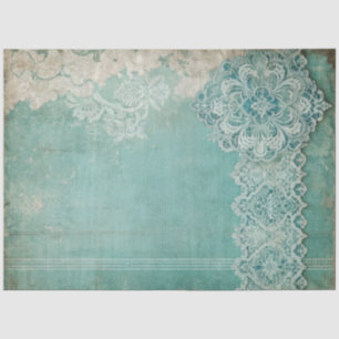 Papier Mousseline Découpage de dentelle élégante sarcelle grunge