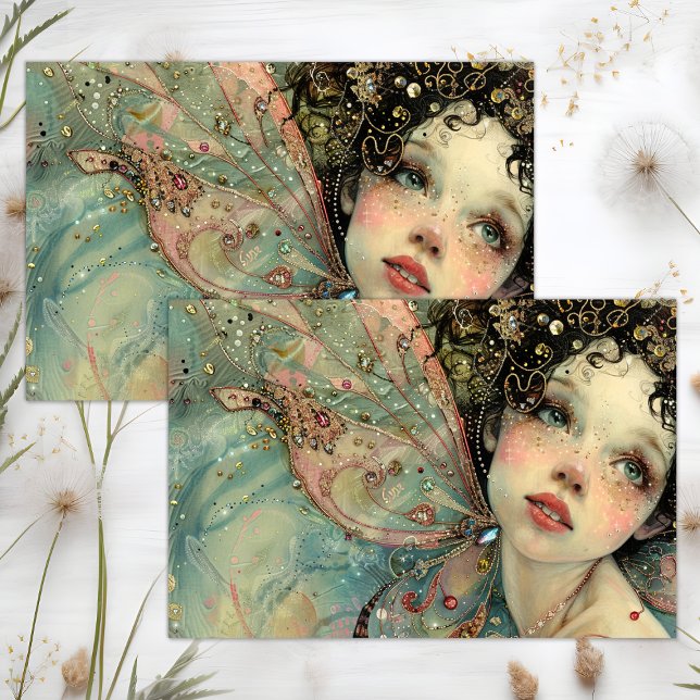 PAPIER MOUSSELINE DÉCOUPAGE DE FÉE FANTAISIE (FANTASY FAIRY DECOUPAGE TISSUE PAPER)