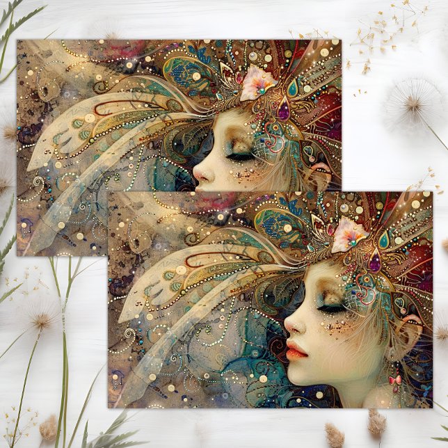 PAPIER MOUSSELINE DÉCOUPAGE DE FÉES FANTAISISTES (FANTASY FAIRY DECOUPAGE TISSUE PAPER)