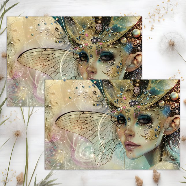 PAPIER MOUSSELINE DÉCOUPAGE DE FÉES FANTAISISTES (FANTASY FAIRY DECOUPAGE TISSUE PAPER)