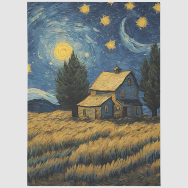Papier Mousseline Découpage de ferme rustique  (Recto)