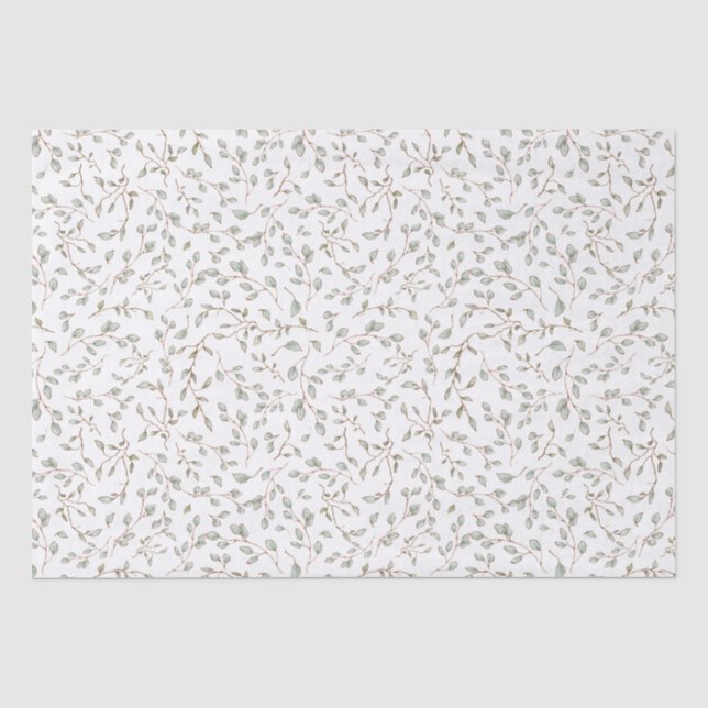 Papier Mousseline Découpage de feuilles botaniques Boho vintage (Recto)