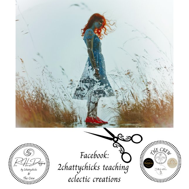 Papier Mousseline Découpage de fille à tête rouge sur la photographi (Créateur téléchargé)