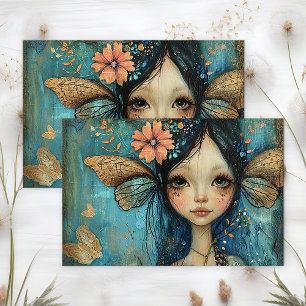 PAPIER MOUSSELINE DÉCOUPAGE DE FILLES DE FOI BLANC