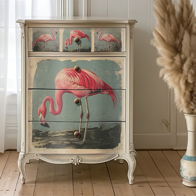 Papier Mousseline Découpage de flamant américain de style Audubon (Créateur téléchargé)