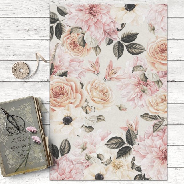 Papier Mousseline Découpage de fleurs de mariage vintage (Créateur téléchargé)