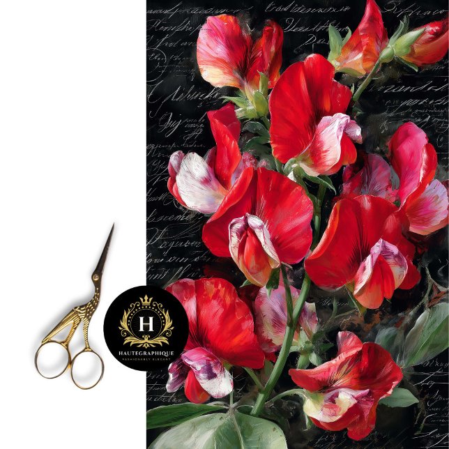 Papier Mousseline Découpage de fleurs de pois doux rouge (Créateur téléchargé)