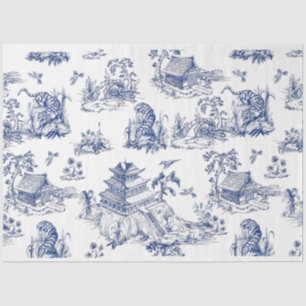 Papier Mousseline Découpage de flux bleu Tiger en Chine bleue
