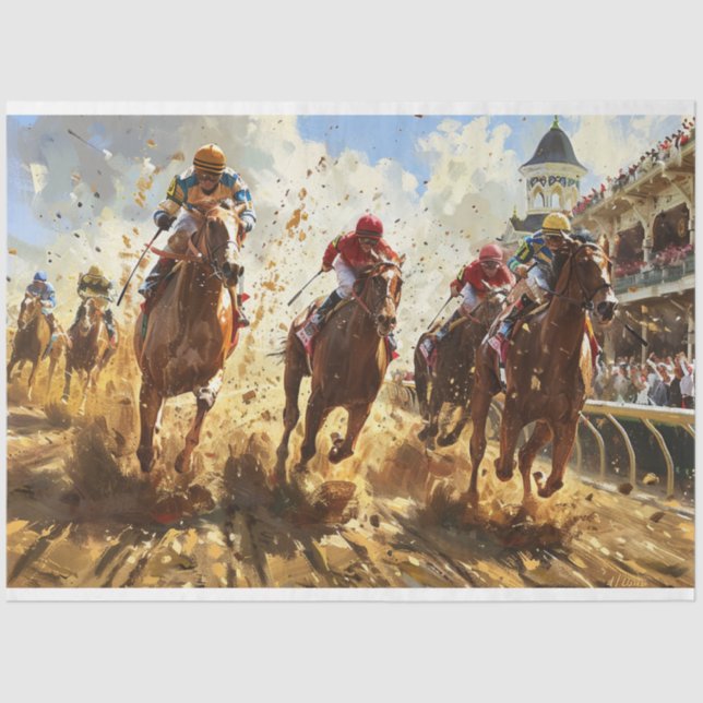 Papier Mousseline Découpage de la course du Kentucky Derby (Recto)