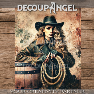 Papier Mousseline Découpage de la cow-girl de l'esprit sauvage