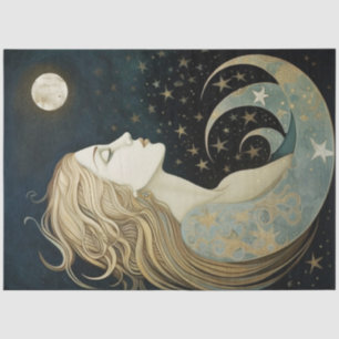 Papier Mousseline Découpage de la déesse de la lune primitive