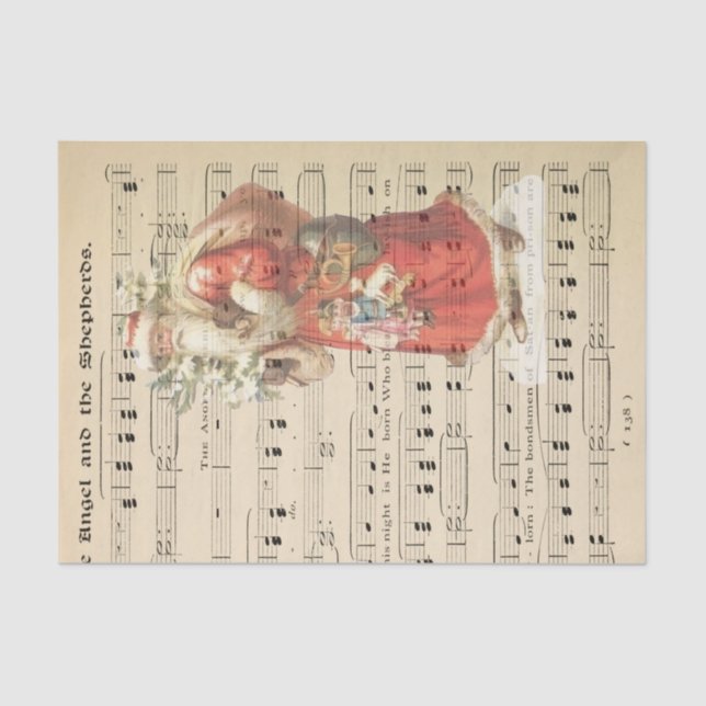 Papier Mousseline Découpage de la feuille de musique de Noël de Père (Recto)