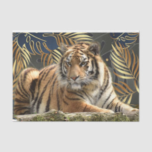 Papier Mousseline Découpage de la paume tropicale du tigre du Bengal