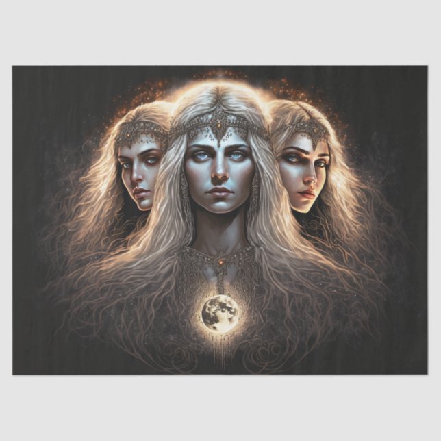 Papier Mousseline Découpage de la Pleine lune de déesse (Recto)