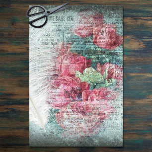 Papier Mousseline Découpage de la plume d'autruche des Tulipes rouge
