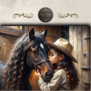Papier Mousseline Découpage de la promesse de cheval de cowgirl
