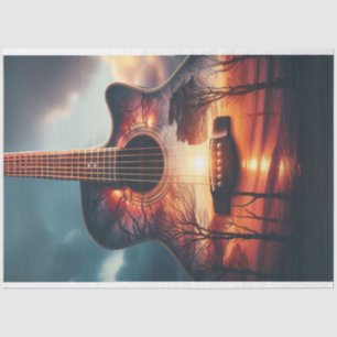 Papier Mousseline Découpage de la silhouette de guitare