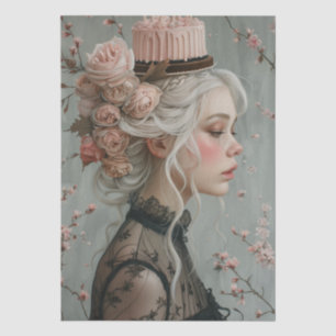 Papier Mousseline Découpage de la tête de la dame de l'époque victor