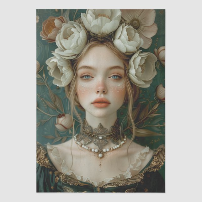 Papier Mousseline Découpage de la tête de la dame de l'époque victor (Recto)