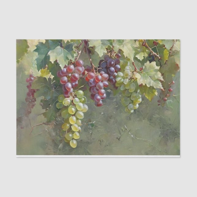Papier Mousseline Découpage de la vigne de raisin (Recto)