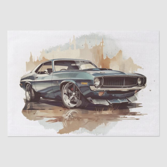 Papier Mousseline Découpage de la voiture de musculation (Recto)