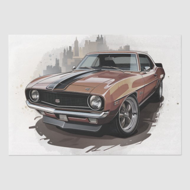 Papier Mousseline Découpage de la voiture de musculation (Recto)
