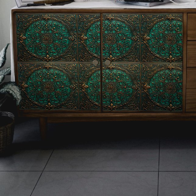 Papier Mousseline Découpage de l'ancienne fenêtre verte et rouille (Créateur téléchargé)