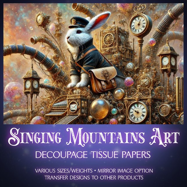 Papier Mousseline Découpage de lapin de la poste victorienne Steampu (Créateur téléchargé)