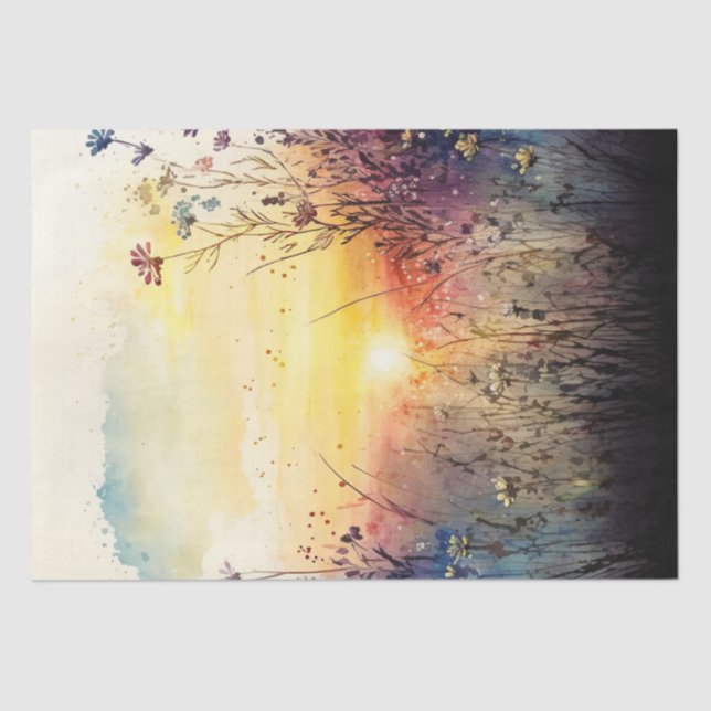 Papier Mousseline Découpage de l'aquarelle fleur sauvage (Recto)