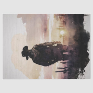 Papier Mousseline Découpage de l'aquarelle occidentale Cowboy