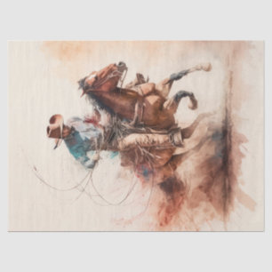 Papier Mousseline Découpage de l'aquarelle occidentale Cowboy