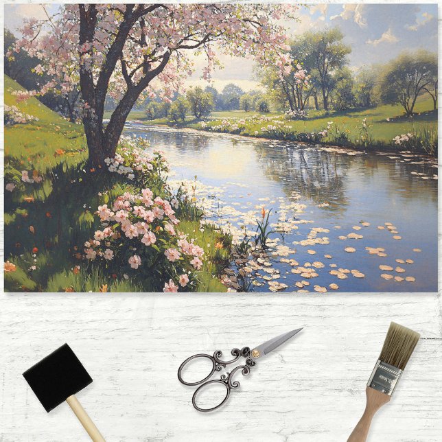 Papier Mousseline Découpage de l'arbre à fleurs du paysage de printe (Créateur téléchargé)