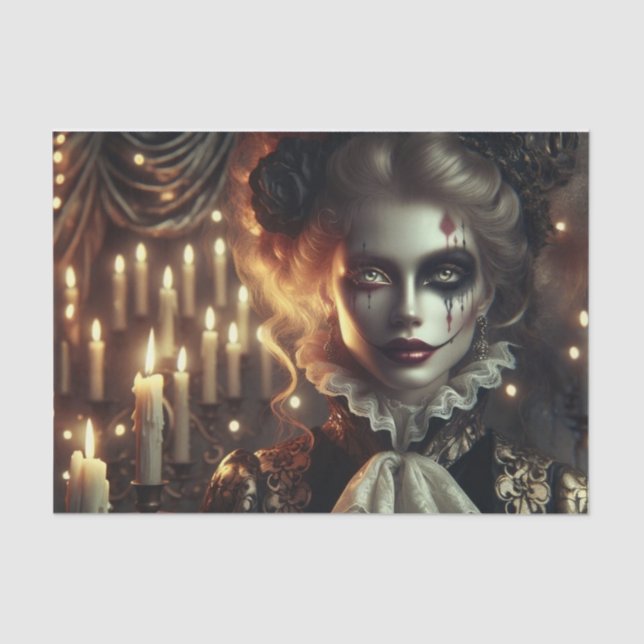 Papier Mousseline Découpage de l'arlequin gothique fascinant (Recto)