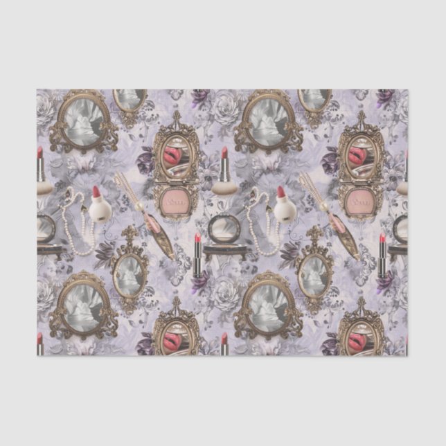 Papier Mousseline Découpage de l'armoire de maquillage vintage (Recto)