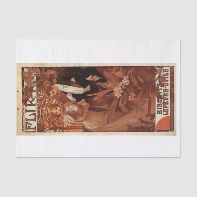 Papier Mousseline Découpage de l'art Mucha Vintage (Recto)