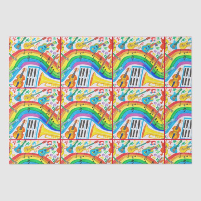 Papier Mousseline Découpage de l'enseignant de bande Rainbow Musical (Recto)