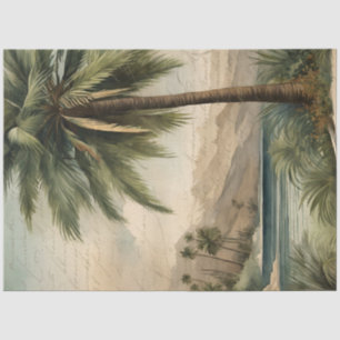 Papier Mousseline Découpage de l'Ephémère de l'aquarelle des palmier