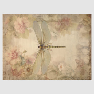Papier Mousseline Découpage de l'éphémère de libellule vintage