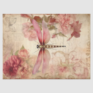 Papier Mousseline Découpage de l'éphémère de libellule vintage