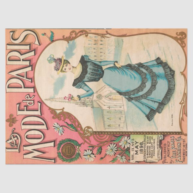 Papier Mousseline Découpage de l'Ephémère de mode vintage (Recto)