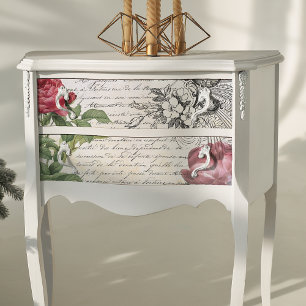 Papier Mousseline Découpage de l'Ephémère de script français floral 