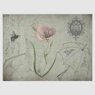 Papier Mousseline Découpage de l'Ephémère du jardin d'abeilles vinta