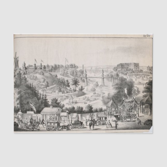 Papier Mousseline Découpage de l'Ephémère du paysage vintage (Recto)