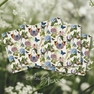 Papier Mousseline Découpage de l'éphémère papillon vintage floral