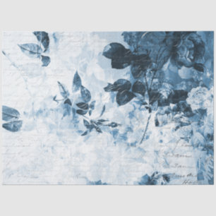Papier Mousseline Découpage de l'Ephémère Vintage bleue et blanche