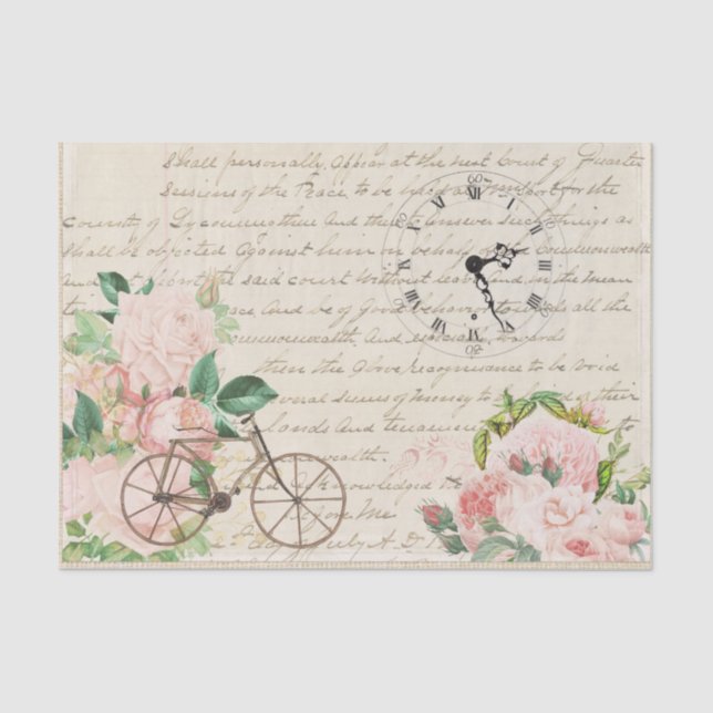 Papier Mousseline Découpage de l'horloge de vélos d'antiquité victor (Recto)