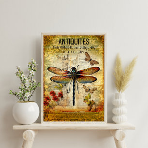 Papier Mousseline Découpage de libellule vintage