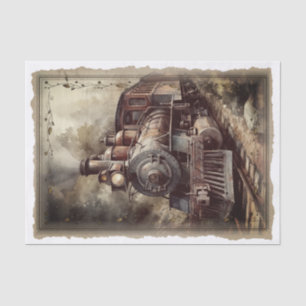 Papier Mousseline Découpage de locomotive Vintage victorienne