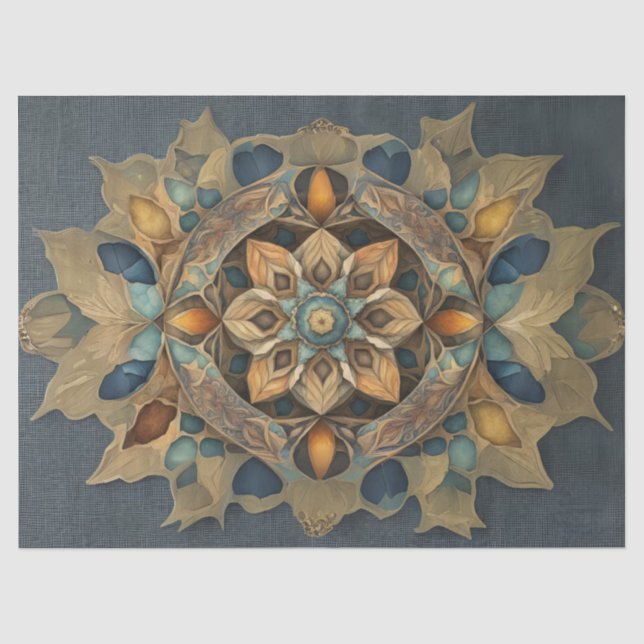 Papier Mousseline Découpage de mandala aux couleurs subtiles (Recto)