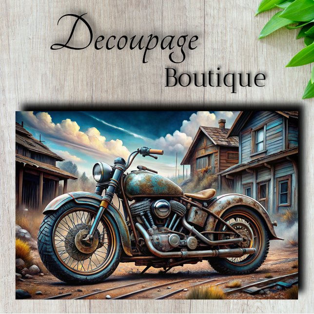 Papier Mousseline Découpage de moto vintage (Vintage Motorcycle Decoupage Tissue Paper)